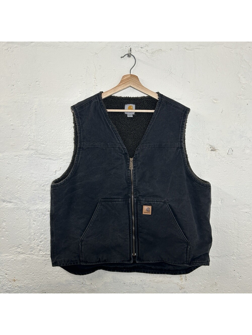 Vintage Carhartt Sherpa-Lined Rugged Vest “Black” V26 BLK